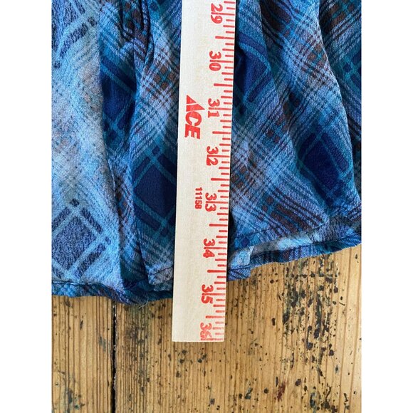 Wild Fable Womens Blue Plaid Button-Front Midi‎ Skirt Size M long straight - Picture 7 of 7